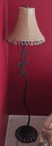Wrought-Iron-Scroll-Floor-Lamp-with-Beaded-Tasseled-Shade