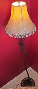 Wrought-Iron-Scroll-Floor-Lamp-with-Beaded-Tasseled-Shade-second-image