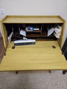 Yellow-Painted-Secretary-Desk-and-Chair-Set-fourth-image