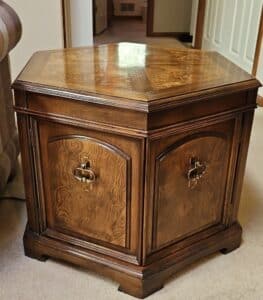 Hexagonal-Burl-Wood-End-Table