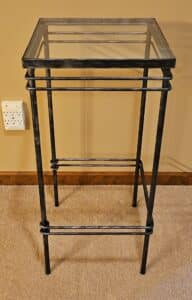 Metal-and-Glass-Plant-Stand