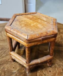 Scorched-Bamboo-Hexagonal-Stool