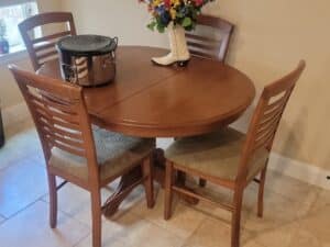 East-West-Furniture-Piece-Dining-Set-with-Round-Pedestal-Table-and-Four-Chairs