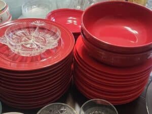 Red-Dinnerware-Set-with-Glass-Relish-Dish