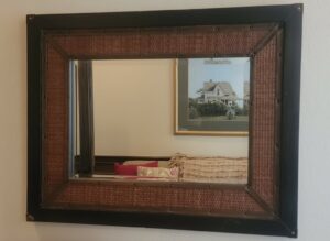 Woven-Rattan-and-Dark-Wood-Framed-Mirror-with-Metal-Accents