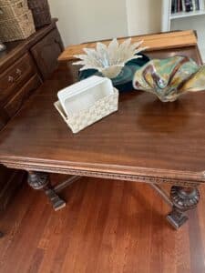 Antique-Carved-Oak-Dining-Table-with-Draw-Leaf