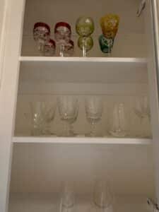 Assorted-Cut-Crystal-Colored-Rim-Wine-Glasses-and-Goblets