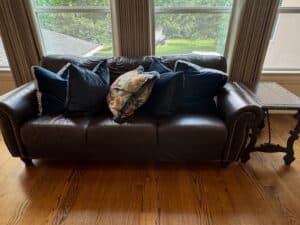 Dark-Brown-Leather-Sofa-with-Nailhead-Trim