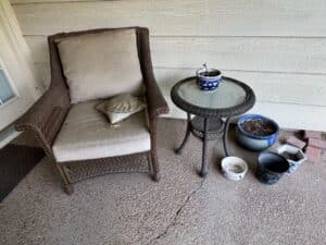 Wicker-Patio-Chair-with-Side-Table-and-Planters