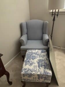 Wingback-Armchair-and-Ottoman-Set-with-Toile-Fabric