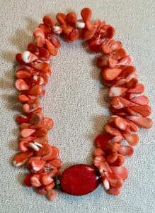Red Sponge Coral Pendant Set in 925 Sterling Silver