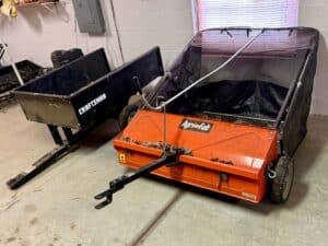 Agri-Fab-Inch-Tow-Behind-Lawn-Sweeper-and-Craftsman-Utility-Trailer