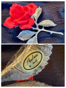 Andrea-by-Sadek-Red-Rose-with-Silver-Tone-Stem-and-Leaves