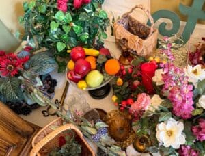 Artificial-Fruit-and-Floral-Arrangement-with-Baskets