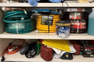 Assorted-Garden-Hoses-NeverKink-Gilmour-and-TEKTON-Rubber-Mallet-Set