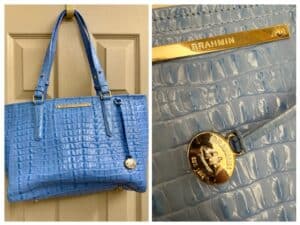 Brahmin-Blue-Croc-Embossed-Leather-Tote-Bag