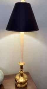 Brass-Candlestick-Table-Lamp-with-Black-Empire-Shade