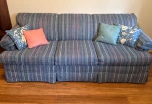 Broyhill-Upholstered-Striped-Sofa