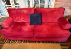 Corinthian-Inc.-Red-Upholstered-Sofa