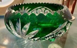Emerald-Green-Cut-to-Clear-Crystal-Bowl
