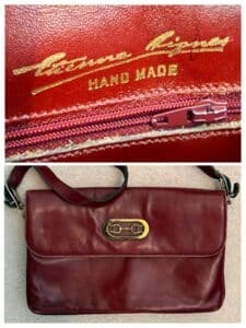 Etienne-Aigner-Burgundy-Leather-Shoulder-Bag-with-Horsebit-Clasp