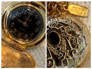 Gold-Tone-Faux-Pearl-Necklace-with-Pendant-Watch-second-image