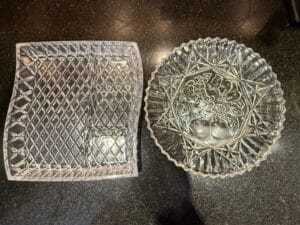 Indiana-Glass-Pretzel-Pattern-Divided-Relish-Tray-and-Fruit-Bowl-Set