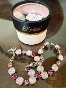 L.-Erickson-Crystal-Bracelet-with-Box-Pink-and-Clear-Cushion-Cut