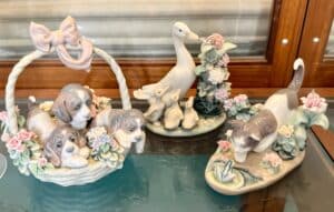 Lladro-Porcelain-Figurines-A-Litter-of-Love-and-Cat-with-Kittens