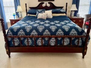 Mahogany-Four-Poster-Bed-with-Carved-Headboard