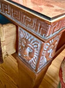 Neoclassical-Style-Mahogany-Side-Table-with-Lion-Head-Carvings-second-image