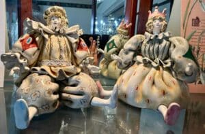Pair-of-Gumps-San-Francisco-Italian-Ceramic-Clown-Figurines