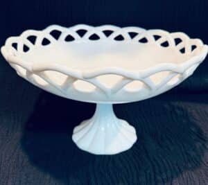 Pitman-Dreitzer-Colony-Lace-Milk-Glass-Pedestal-Cake-Stand