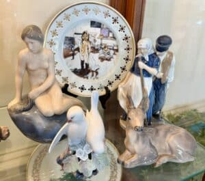 Royal-Copenhagen-Porcelain-Figurines-and-Plate-Set