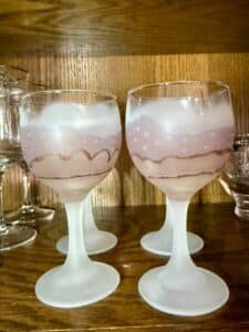 Rueven-Art-Nouveau-Frosted-Pink-Swirl-Wine-Glasses
