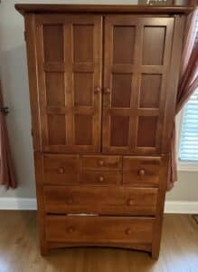 Shaker-Style-Cherry-Armoire-with-Drawers
