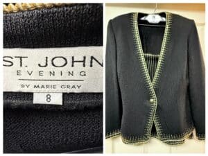 St.-John-Evening-Black-Knit-Jacket-with-Gold-Beaded-and-Braided-Trim
