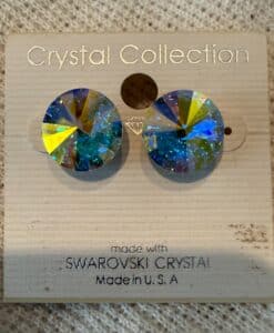 Swarovski-Crystal-AB-Rivoli-Stud-Earrings