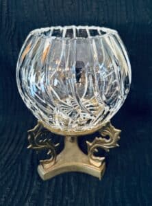 Vintage-Crystal-Rose-Bowl-with-Ornate-Brass-Stand