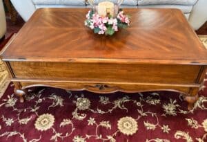 Vintage-French-Provincial-Parquet-Top-Coffee-Table-with-Drawer