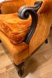 Vintage-Orange-Velvet-Fan-Back-Armchair-second-image