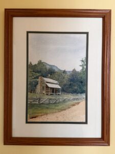 Watercolor-Painting-of-the-John-Oliver-Cabin