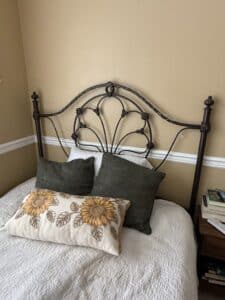 Wrought-Iron-Headboard-with-Sunflower-Motif