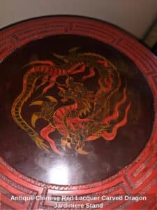 Antique-Chinese-Red-Lacquer-Carved-Dragon-Jardiniere-Stand-second-image