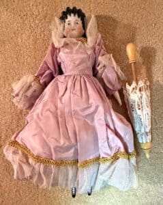 Antique-German-Parian-China-Head-Doll-with-Parasol