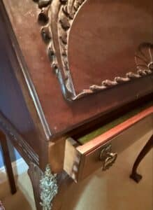 Antique-Mahogany-Secretary-Desk-with-Cabriole-Legs-and-Fan-Motif-third-image