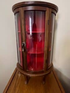 Antique-Tiger-Oak-Curved-Glass-Curio-Cabinet