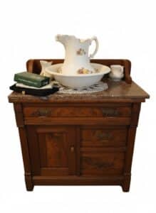 Antique-Victorian-Eastlake-Walnut-Washstand-with-Marble-Top-1
