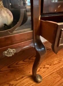Antique-Walnut-China-Cabinet-with-Cabriole-Legs-and-Decorative-Molding-second-image