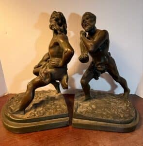 Armor-Bronze-Bookends-Depicting-Athletes